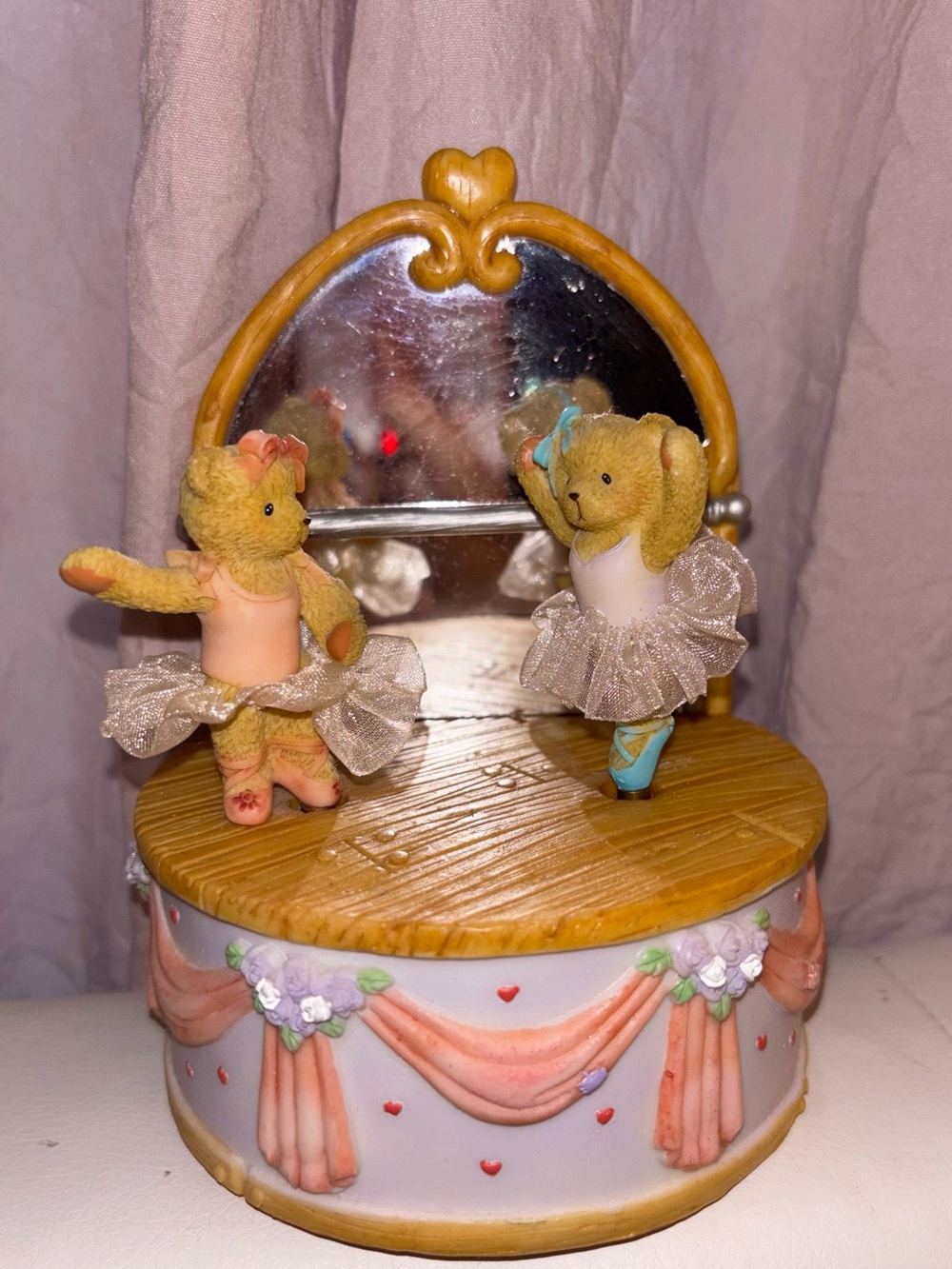 Vintage Cherished Teddies Ballerinas Musical Figurine 2000s Cottagecore Coquette